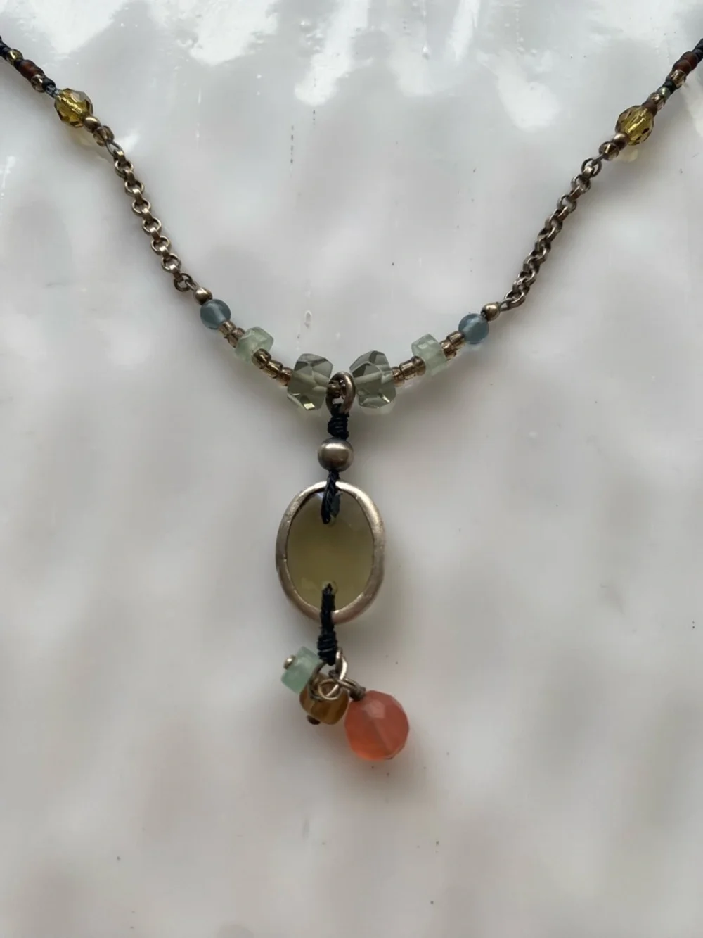 Silpada Delicate Multicolor Bead Pendant Necklace N2008  17” inches - Picture 5 of 8